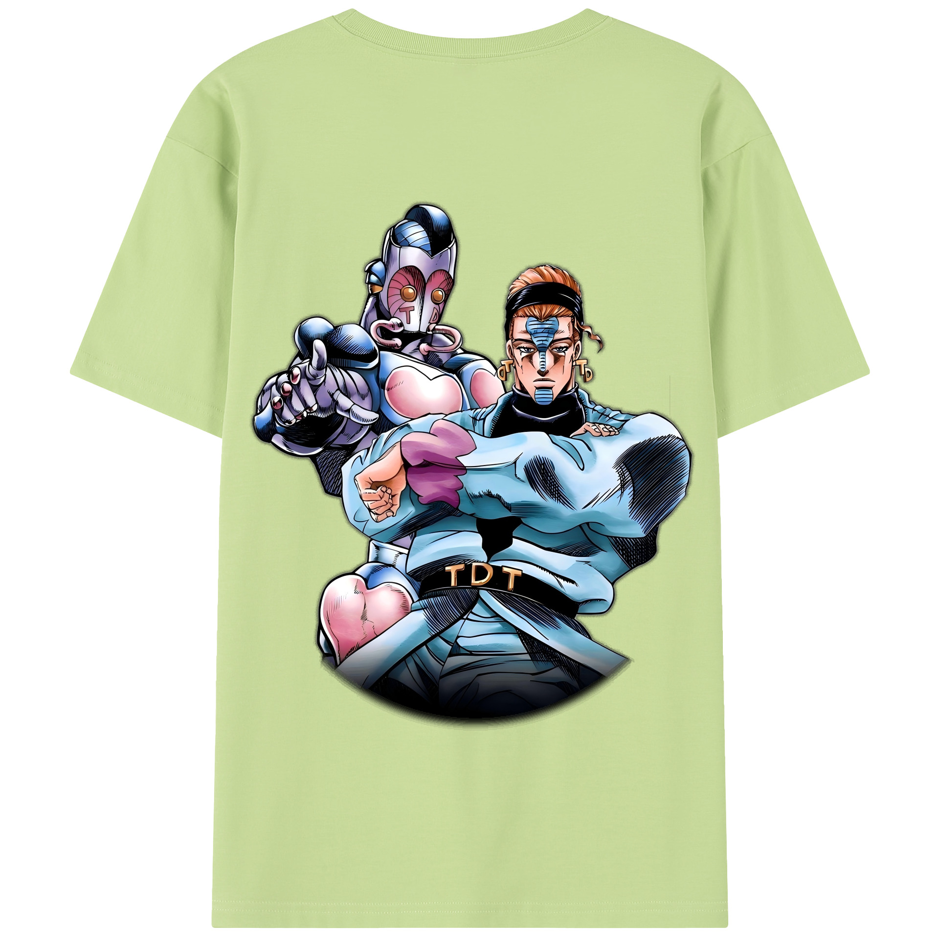 （画像用） ジョジョの奇妙な冒険 ひがしかた じょうすけ JoJo's Bizarre Adventure Higashikata Josuke 綿100％半袖Tシャツ（背面プリント）
